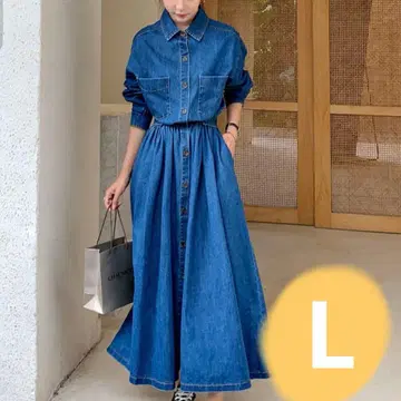 L 데님풍 원피스 성숙/러블리 루즈핏 실루엣 외출 코디