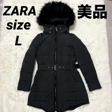 새상품급 ZARA 자라 다운 자켓 다운 코트 벨트 포함 퍼 포함