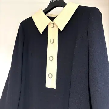 FOXEY 네이비 원피스 3/4 소매