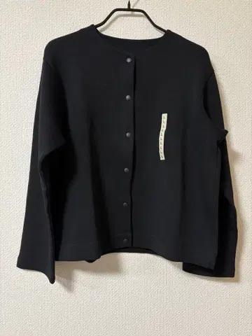 무인양품 이중 편직 맨투맨 가디건 스냅 버튼 블랙 L
