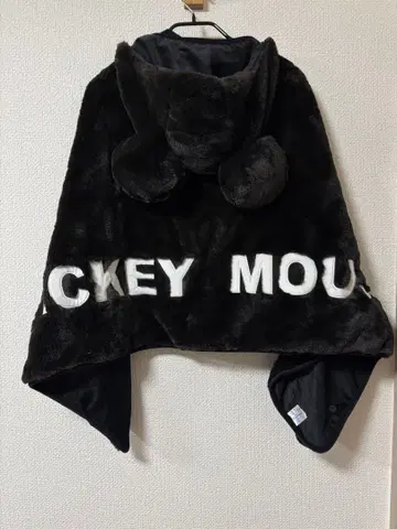 디즈니 미키마우스 후드 부착 판초 케이프 4WAY 담요
