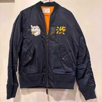SHIBUYA 자수 플라이트 자켓 네이비