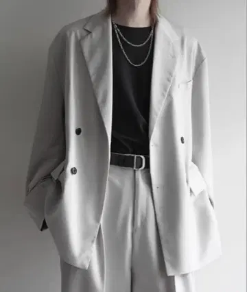 [ cussil ] 루즈 실루엣 더블 브레스트 테일러드 자켓