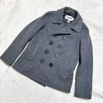 Schott 샷 어스 그레이 울 피 코트 M