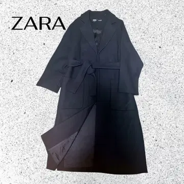 새상품급 ZARA 자라 마테코 벨트 부착 롱 코트 블랙 M