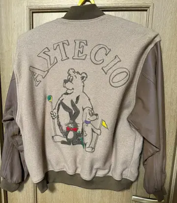 새상품급 ASTECIO 바시티 자켓 가죽 아스테시오