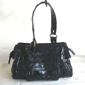 천연 가죽 가죽 가방 원 핸들 블랙