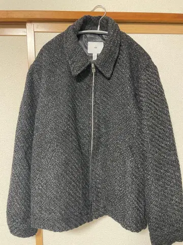 H&M 트위드 울 집업 블루종 XL 사이즈