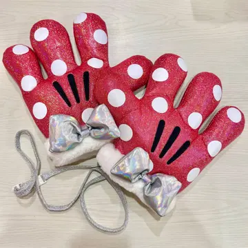 미니 라메 장갑 빨간색