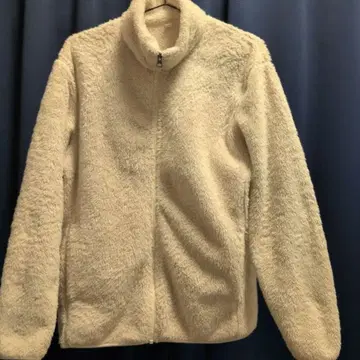 크림색 플리스 자켓 집업