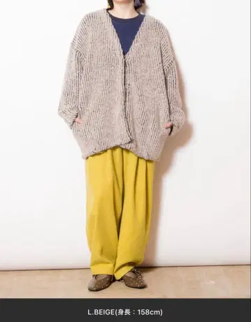 오즈모시스 V넥 코쿤 니트 가디건