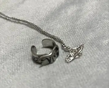 혹성 실버 목걸이 반지 세트