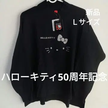 새상품 헬로키티 50주년 기념 블랙 하이넥 스웨터 L 사이즈