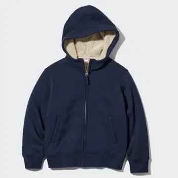 UNIQLO 보아 맨투맨 풀 집업 후드티 네이비 XL