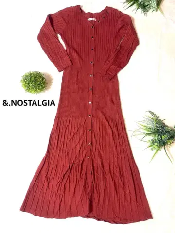 앤도트노스탤지어 롱 니트 원피스 오렌지 테라코타 M 사이즈