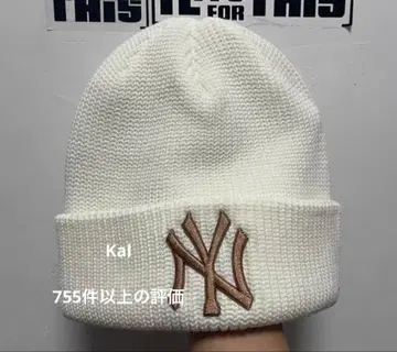 MLB Korea 니트 모자 비니 크림