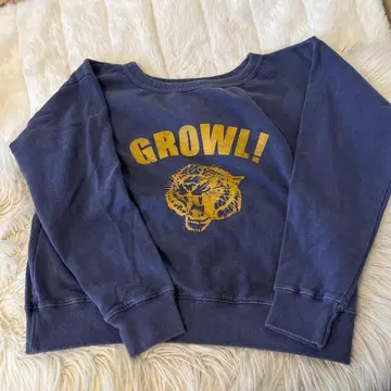 플라주 네이비 GROWL! 타이거 프린트 기모 맨투맨