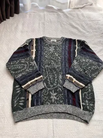 90s G.PISANO 입체편성 자카드 디자인 니트 스웨터