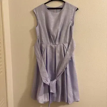 라이트 퍼플 슬리브리스 A라인 드레스