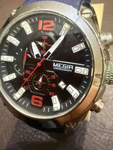 MEGIR 크로노그래프 손목시계 블랙/파랑