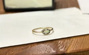 agete 판매 인증서 포함 K10 오팔 골드링 10호