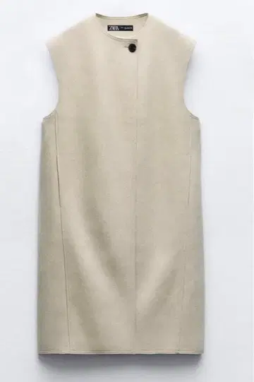 새상품 ZARA 롱 소프트 베스트 베이지 S 익명 배송