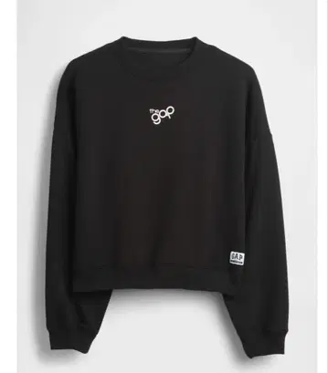 택 포함 새상품 오버 사이즈 웨지 GAP 로고 스웨트 셔츠 블랙 L