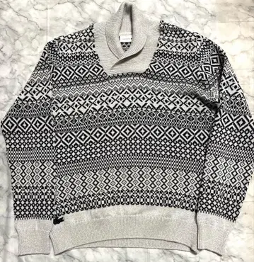 라코스테 기하학 패턴 올 패턴 하이넥 니트 스웨터