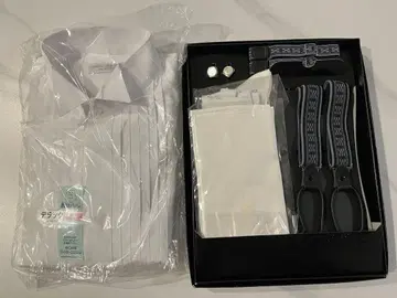 턱시도 셔츠 M 화이트 플리츠 디자인 잡화 세트
