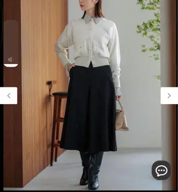 쿠미쿄쿠L 울라이크 스트레치 플레어 팬츠 블랙 사이즈 6