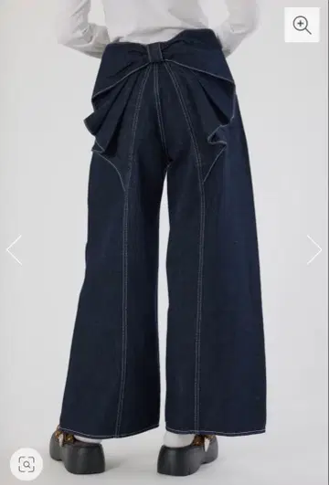 로데오 크라운 빅 리본 데님 팬츠 리본 데님 S사이즈