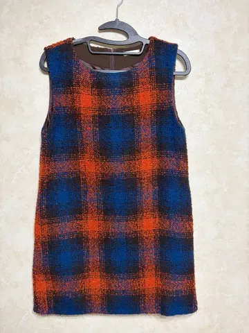 위버 Weaver 슬리브리스 튜닉 트위드 원피스