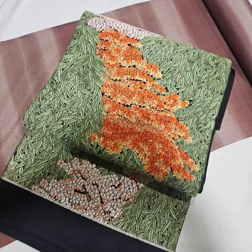 세련됨부터 포멀까지 단풍, 벚꽃 잎 문양 당직 후쿠로 오비