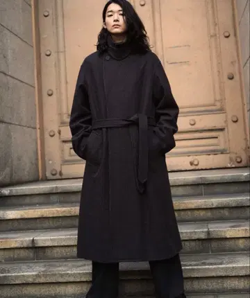[WYM] SMOOTH HERRINGBONE MAXI OVER COAT