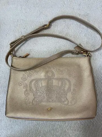 골드 크라운 자수 숄더백