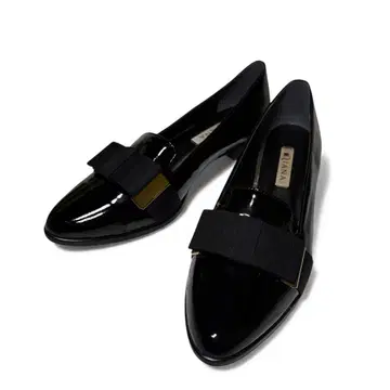 DIANA 리본 로퍼 24cm 에나멜 블랙