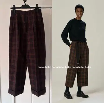 2022AW 마가렛호웰 울 린넨 체크 팬츠