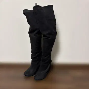 snidel 니하이 부츠 스웨이드 블랙 M 사이즈 23.5