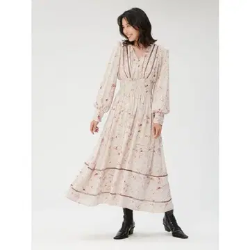 FRAY I.D 허리 셔링 플라워 프린트 원피스