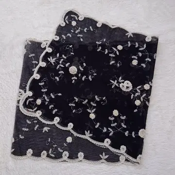 벨기에 꽃무늬 자수 레이스 스톨 숄