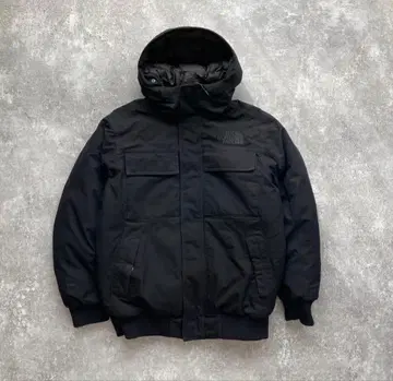 5614 더 노스페이스 올 블랙 자수 다운 자켓