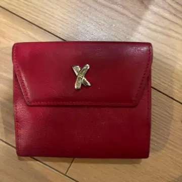 빨간색 천연 가죽 접이식 지갑 이탈리아제