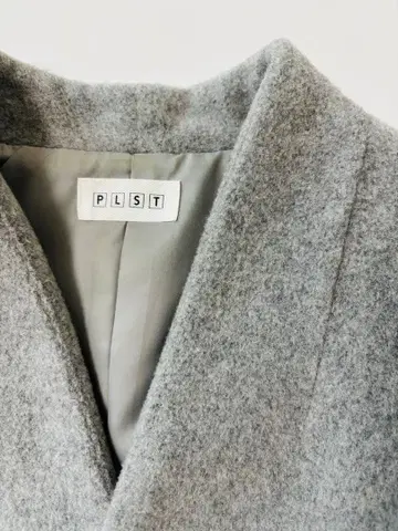 PLST 플라스테 노카라 울 코트 자켓 라이트 그레이 S