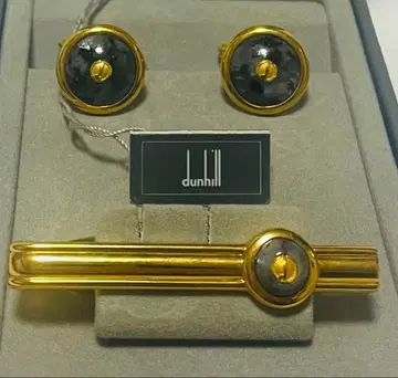 새상품 던힐 빈티지 세련된 그레이 마블 패턴 커프스와 넥타이핀