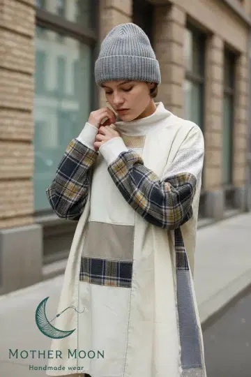 핸드메이드handmade 화이트 코듀로이 패치 OP