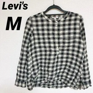 Levi's 체크 무늬 긴팔 셔츠 [ M ] 헨리넥 셔츠 여성용