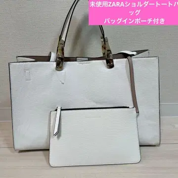 미사용 ZARA 숄더 토트백, 백인 파우치 포함