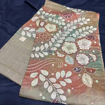 츠지가하나풍 후쿠로 오비 골드 컬러 안감 낙관 있음