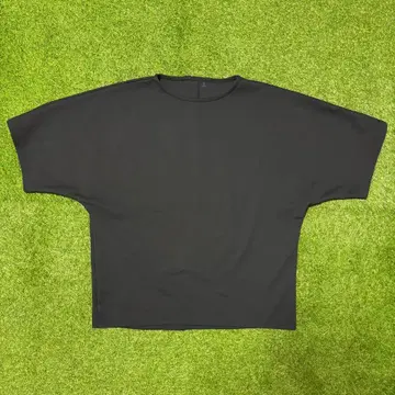 무인양품 발수 이중 편직 반팔 풀오버 남녀 공용 L 블랙