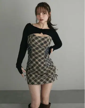 Aine set mini dress beige M andmary